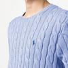 Polo Ralph Lauren Ss22 Solid Color Logo Embroidered Cable Knit Crew Neck Sweater Men sweater Light-Blue 710775885-043