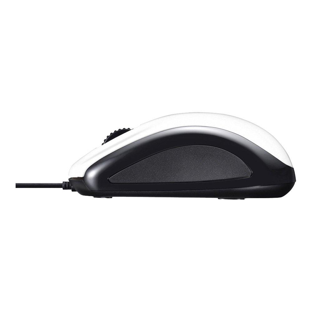 BUFFALO Wired Laser 3-Button Mouse, White, BSMLU108WH