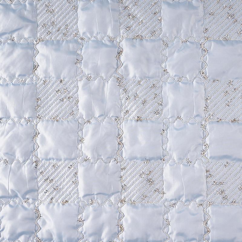 1 metr Pikowana tkanina bawełniana Poliestrowa haftowana sznurkiem Tkanina haftowana cekinami na torebki projektanckie Bagaż Materiał