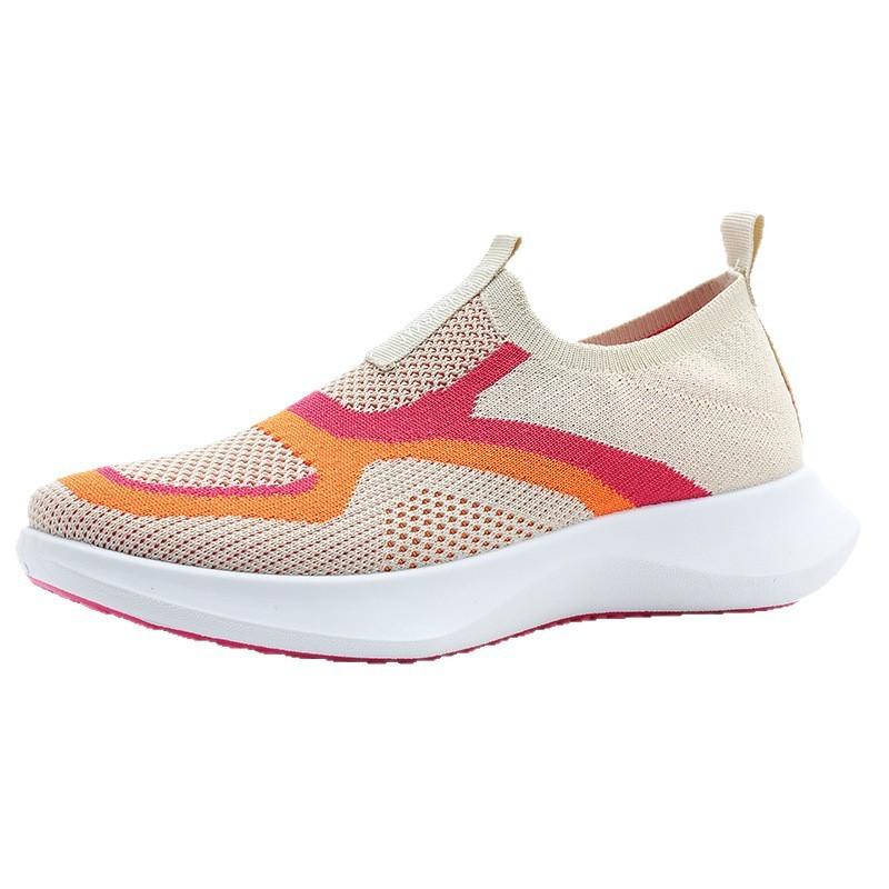 Womens Breathable Slipon Canvas Shoes With Colorful Patchwork For Casual Summer Wear