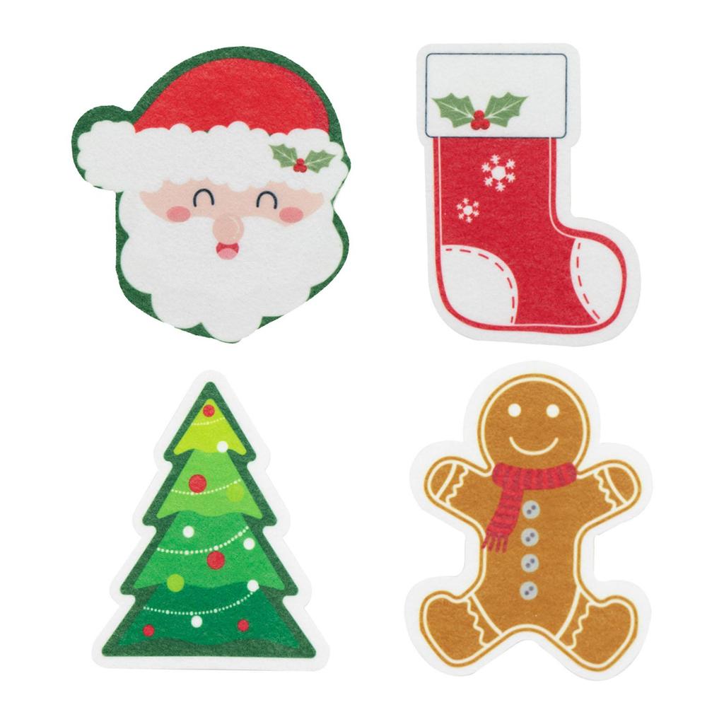 Cartoon Print Dishcloth, Kitchen Cleaning Sponge Christmas Themed for Cleaning Kitchen,