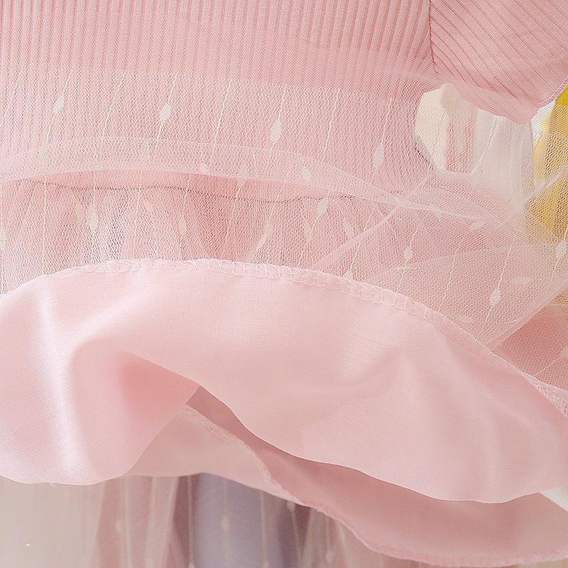 Baby Girl Solid Color Princess Dress: Infant & Toddler Summer Mesh Patchwork Outfit (0-3 Years)
