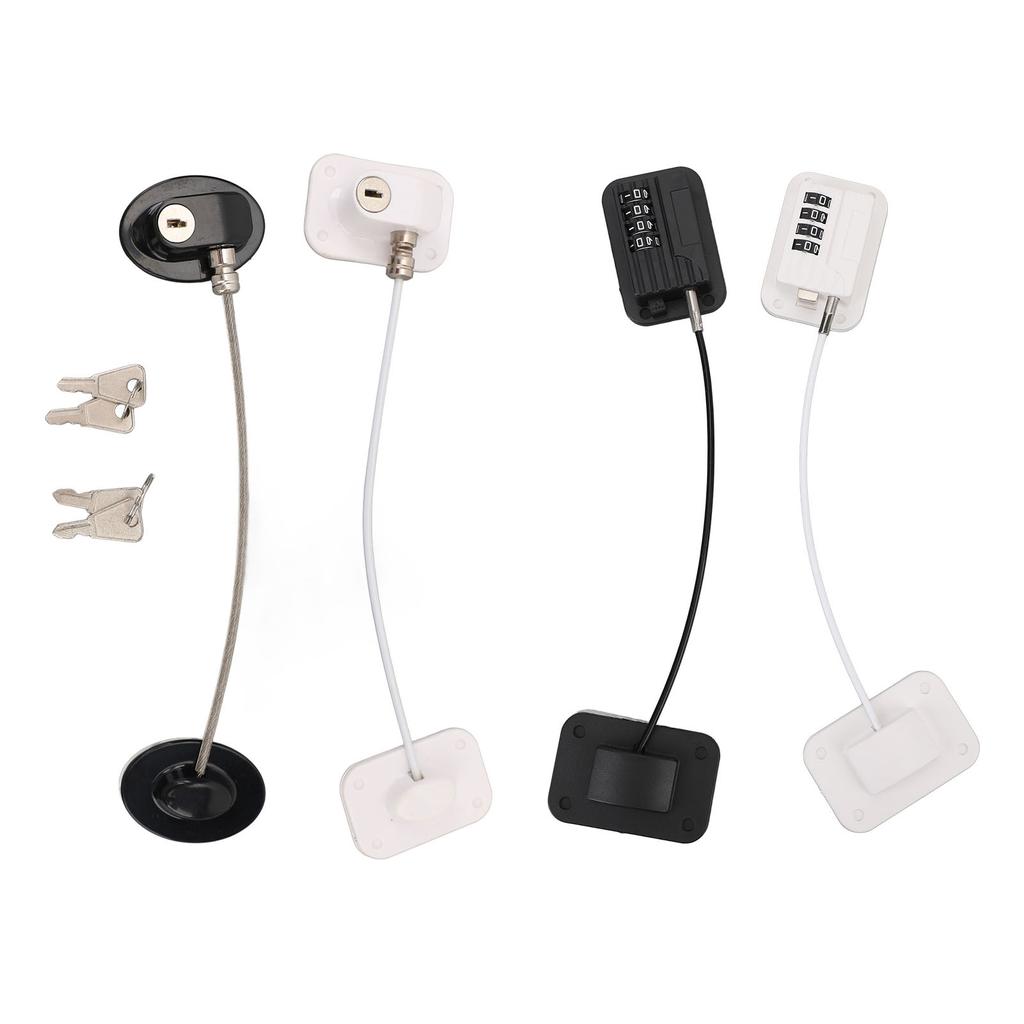 2PCS Set Refrigerator Lock Strong Adhesive Hole Free ABS Fridge Door Child Proof Lock for Cabinet