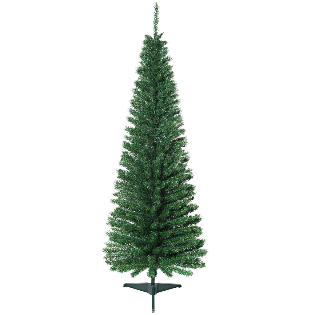 Slim Artificial Christmas Tree 150cm with Metal Support 294 Branches