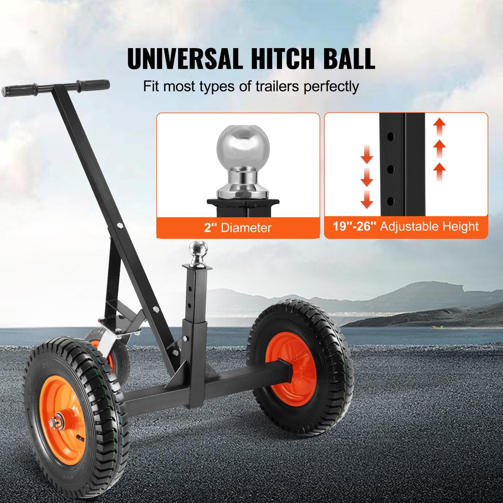 SucceBuy 1000lbs Tongue Adjustable Trailer Dolly Carbon Steel Trailer Mover Universal Wheel Parts for Moving RV Boat Camper Jack