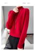 Women's Round Neck Double-Ply Pure Wool Sweater - Thickened Plus Size Solid Color Cashmere Knit Pullover
