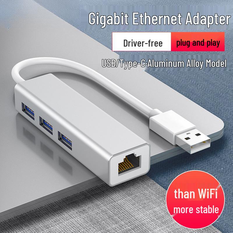 Type-C to Ethernet Adapter: USB to RJ45 Gigabit Network Card