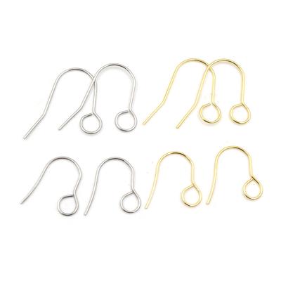 Nie verblassend 100 Stück 19x16/27x20mm Edelstahl Vergoldet DIY Ohrring Zubehör Verschlüsse Haken Schmuckherstellung Zubehör Ohrhaken