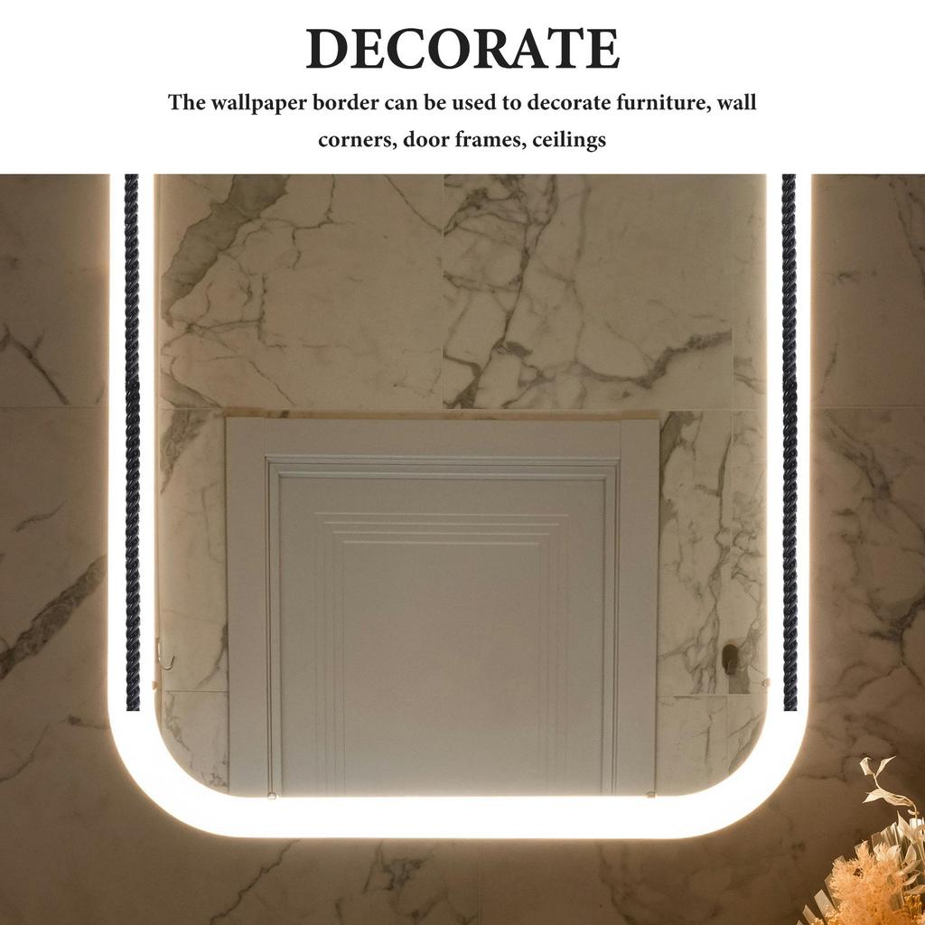 Flexible Self Adhesive PU Decorative Trim Easy Install Splashproof Mirror Frame Border Wall Ceiling Molding Mirror Frame Border