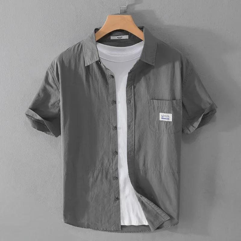 Men's Summer Casual Short-Sleeve Loose-Fit Shirt: Trendy, All-Match, Fresh Workwear
