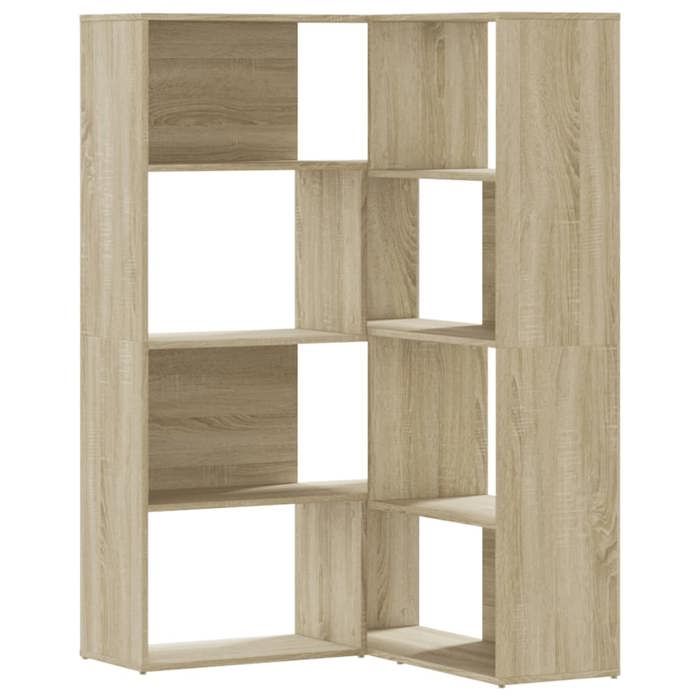 VidaXL Corner Bookshelf with 4 Tiers Sonoma Oak Engineered Wood, Corner Bookcase, Corner Display Cabinet, Cabinet 3307812