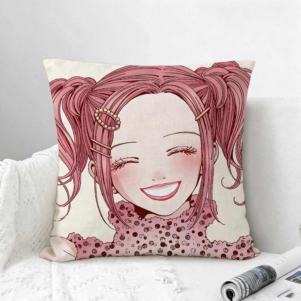 Anime NANA Cushion Cover Natural Linen Pillowcase Set AllinOne Decor for Sofa Bedroom Chair