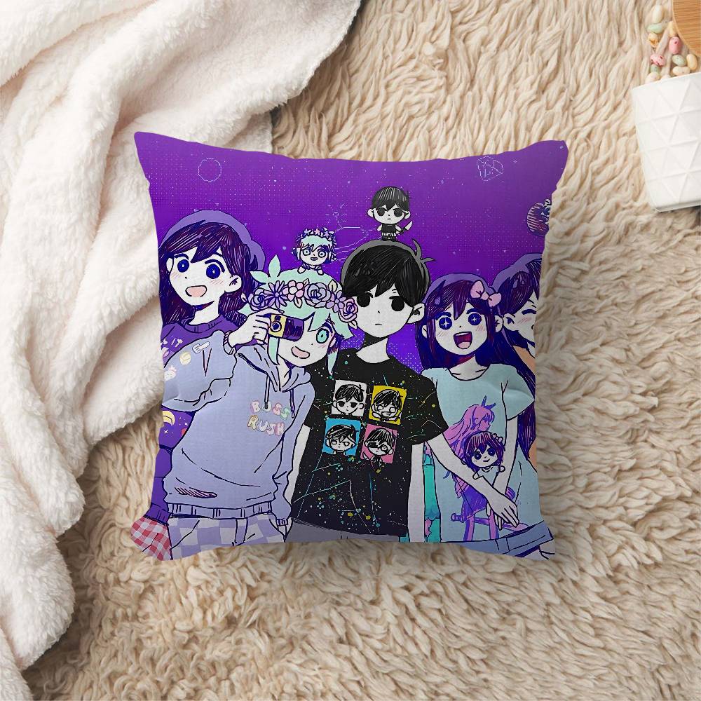 Game Omoris Pillow Covers Cartoon Sofa Decorative Home Double-Sided Printing Short Plush Cute Cushion Cover