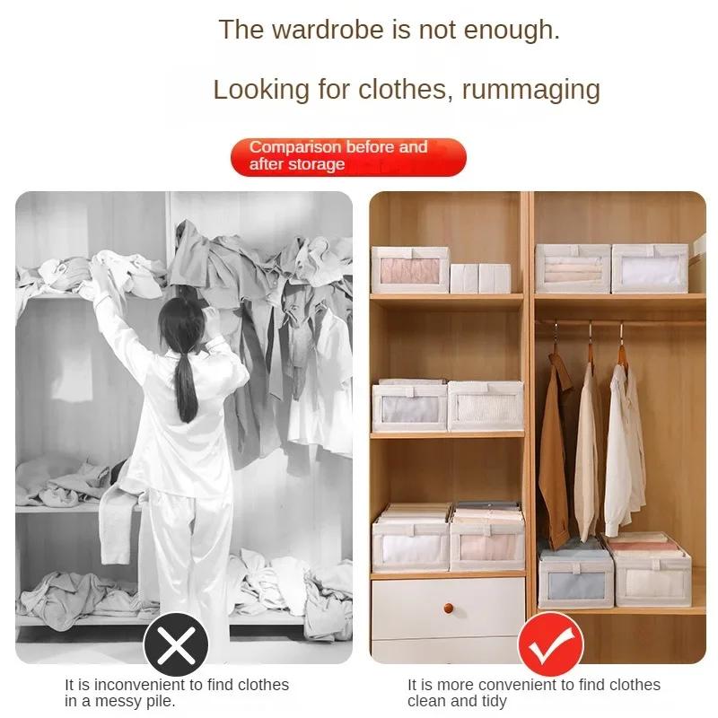Sichtbare Kleiderschrank-Aufbewahrungsbox, Schrankschublade, Kleideraufbewahrungsbox für T-Shirts, Jeans, Unterwäsche, Hosen, Organizer-Box