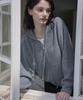 DEHEVE Two-Way Hood Zip-Up Knit [Gray]