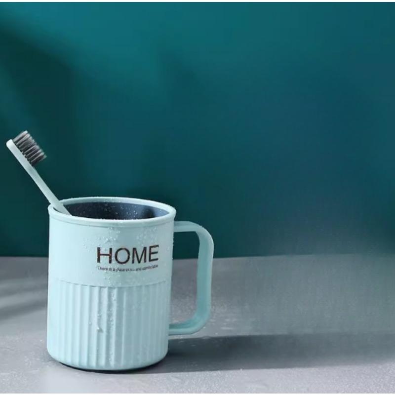 Washbasin Cups School Dormitory Brushing Cups Plastic Children's Cups with Handles Thickened Cups Couple Cups Toothpicks