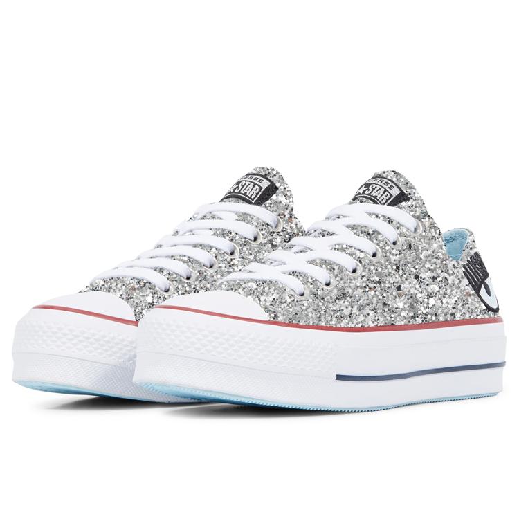 Chuck Taylor All Star Chiara Ferragni x Chuck Taylor All Star Wmns Converse Lift Ox 'Silver Red' Women's 563833C