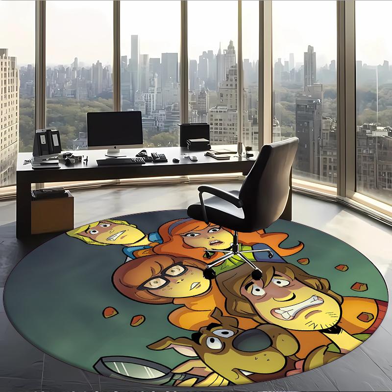 Scooby (23) Round Office Rug Decorative Floor Rug for Office Bedroom Living Room and Home Space