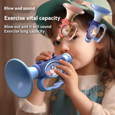 Kids Trumpet Cute Mini Trumpet Cartoon Clarinet Blow Horn Noise Makers Learning and Educational Toys for Children Boys Girls