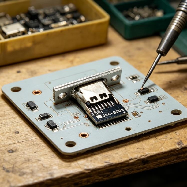 PCB USB C Female Port Connectors Module with Screw Plate for DIY Charging Port Repair and Prototypes Panel Installation Work