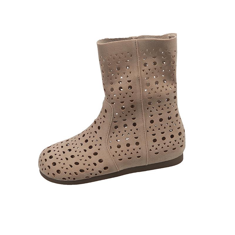 Fashion Comemore Women Summer Short Boots New Fashionable Square Head Hollow Out Woman's Shoes Flat Bottom Cool Sandals Boots for Women