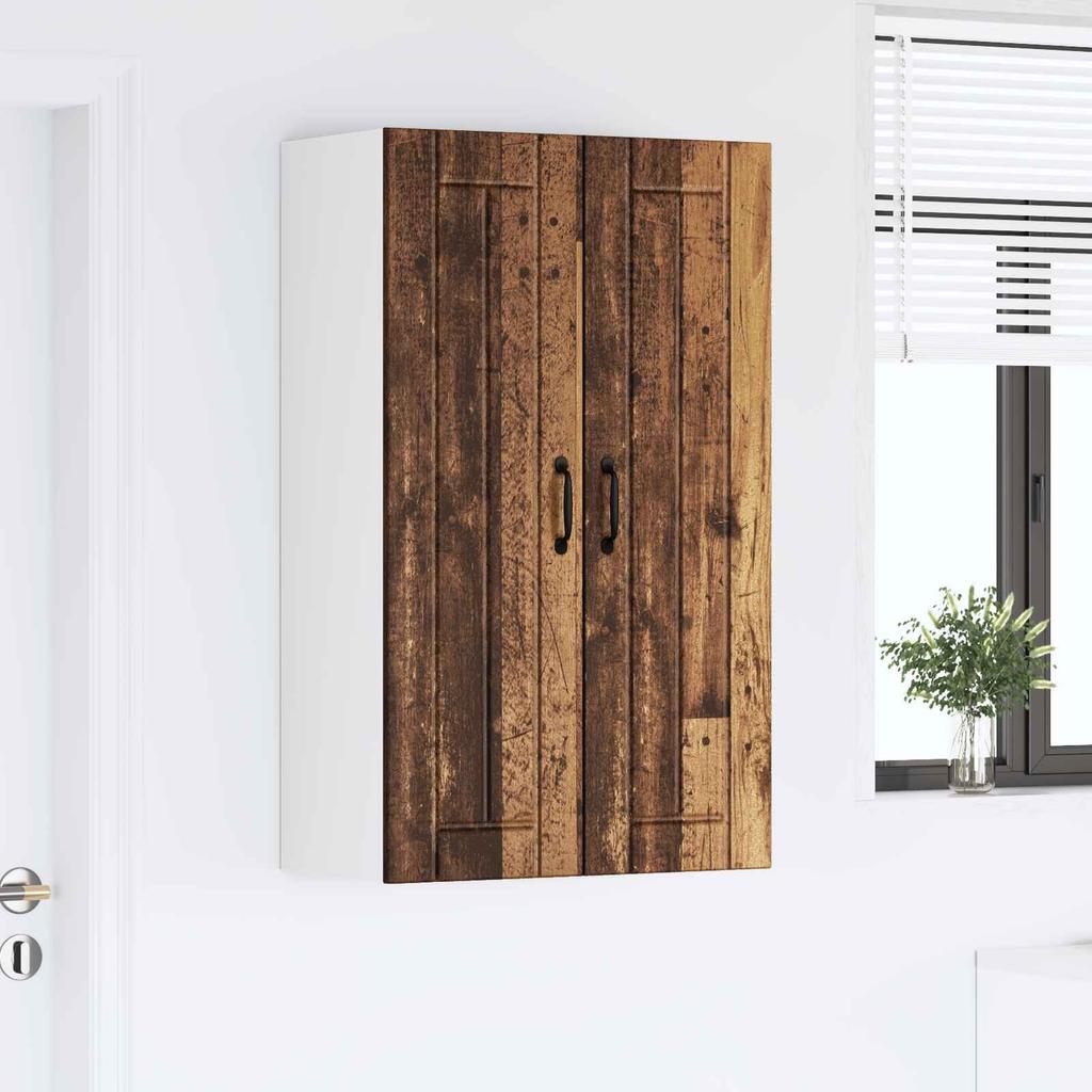 Wall Cabinet LUCCA Reclaimed Wood Look 60 x 31 x 100 cm Particle Board