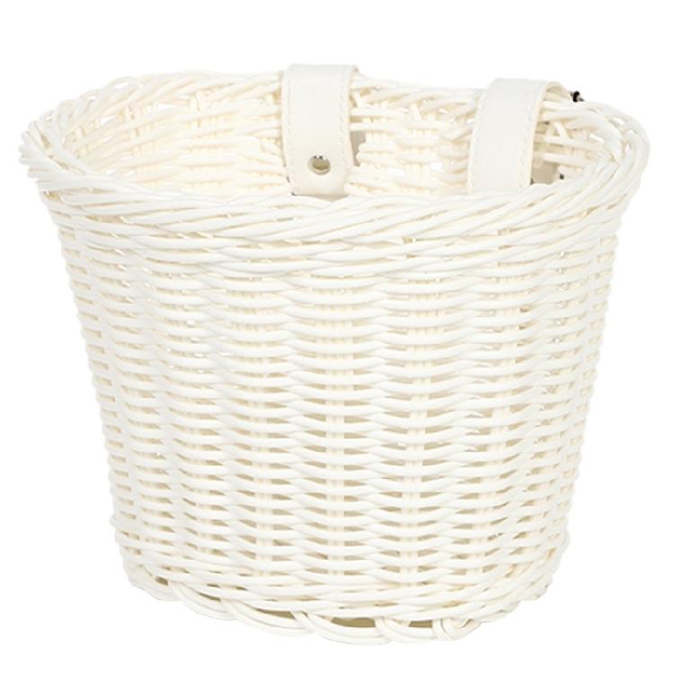 Plastic Wovens Bicycles Basket Detachable Wicker Front Handlebars Bikes Basket