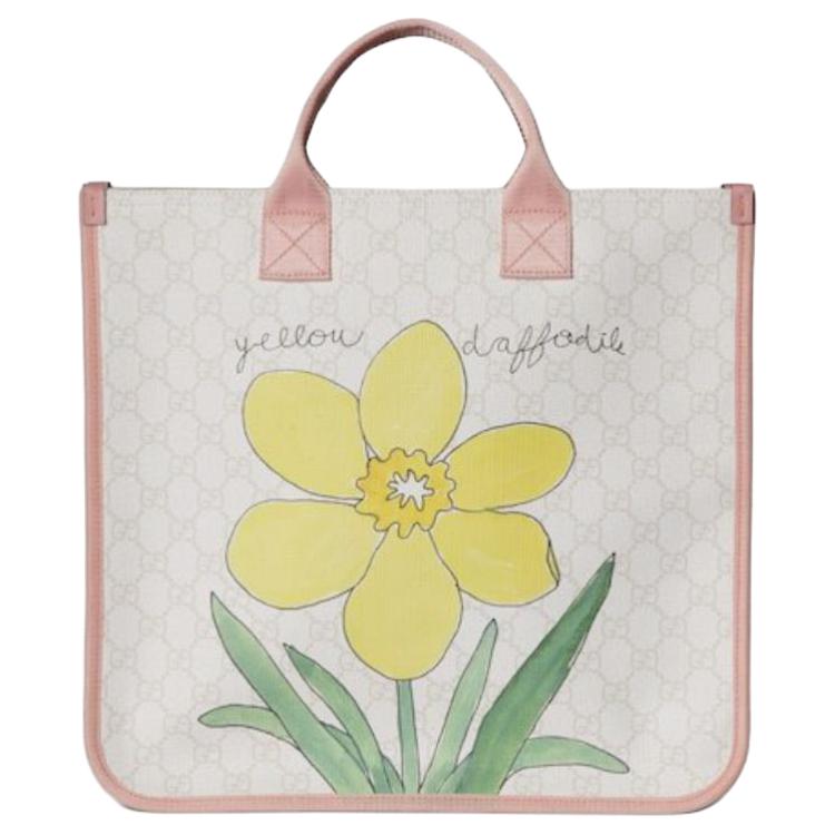 

Gucci GG Supreme Monogram Animal Print And Embroidery Leather Tote Bag Kids Tote Bags White Light-Pink 605831-FAEI5-9141 Basic Set (Bag+Dust Bag)