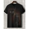 3D Printed 2025 New Men's T-shirt Cartoon Warrior Cat Art Short Sleeved Round Neck T-shirt Casual Street Top