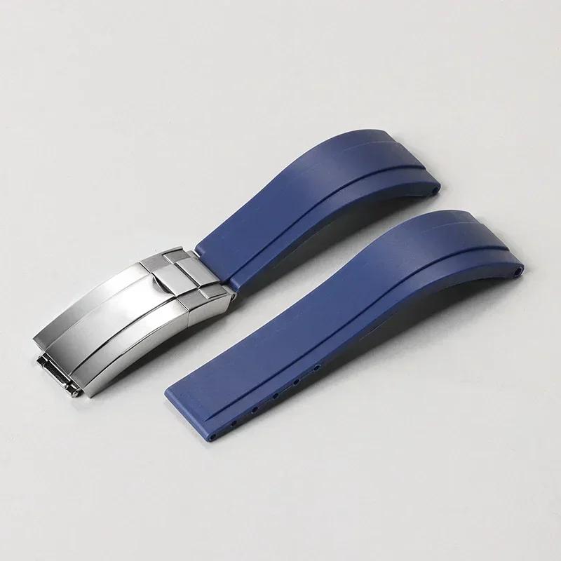 20mm Silicone Strap for Rolex GMT Daytona Submariner Diving Stainless Steel Buckle Men Women Waterproof Rubber Watch Bracelet