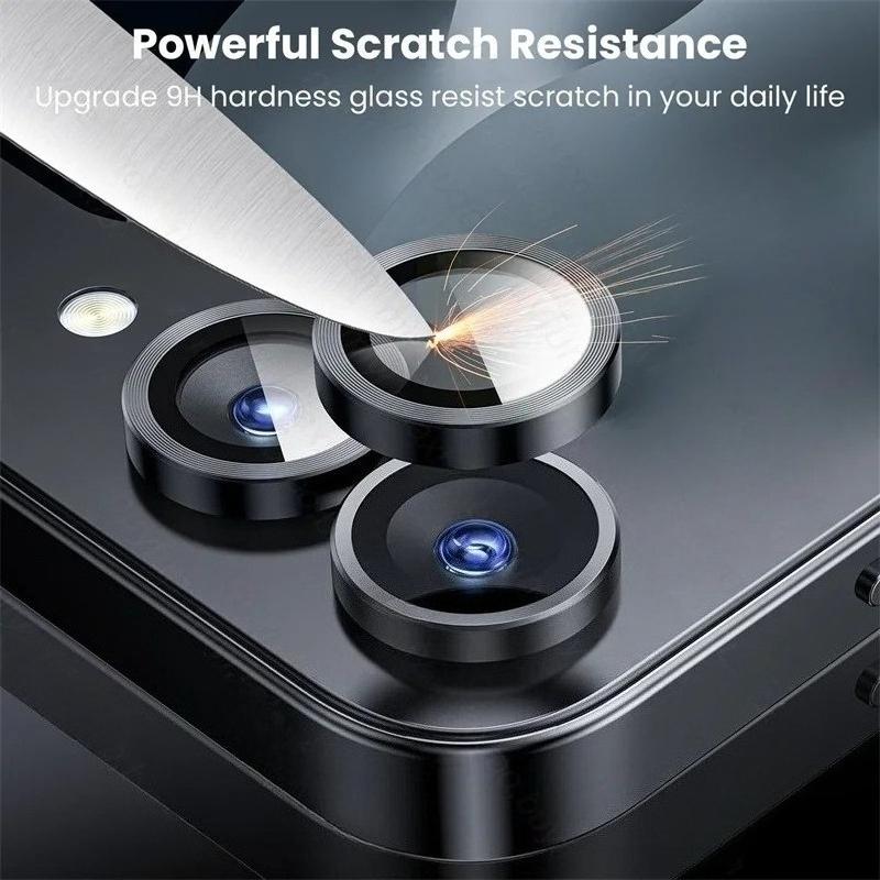 1-3PCS 9H HD Tempered Glass Camera Lens Protector Film Anti-scratch Alloy Metal Lens Ring Cover For Samsung Galaxy Z Flip 7 6 5