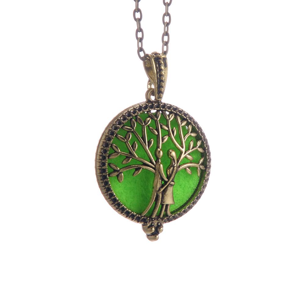 Aromatherapy Necklace Tree of Life Diffuser Jewelry Vintage Open Locket Pendant Essential Oil Perfume Aroma Diffuser Necklace