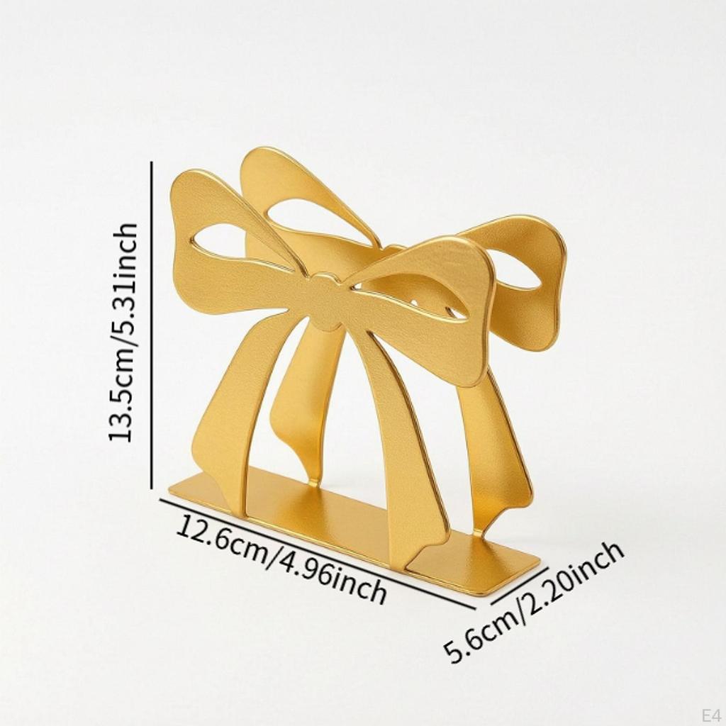 Bow Napkin Holder Metal Dispenser Centerpiece Tissue Paper for Living