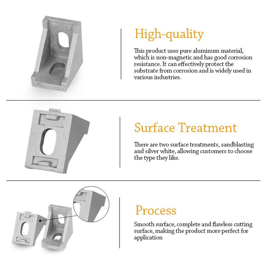 5Pcs/set Fasteners Angle Bracket 90 Degree Corner Support Bracket Durable L-Shaped Connector