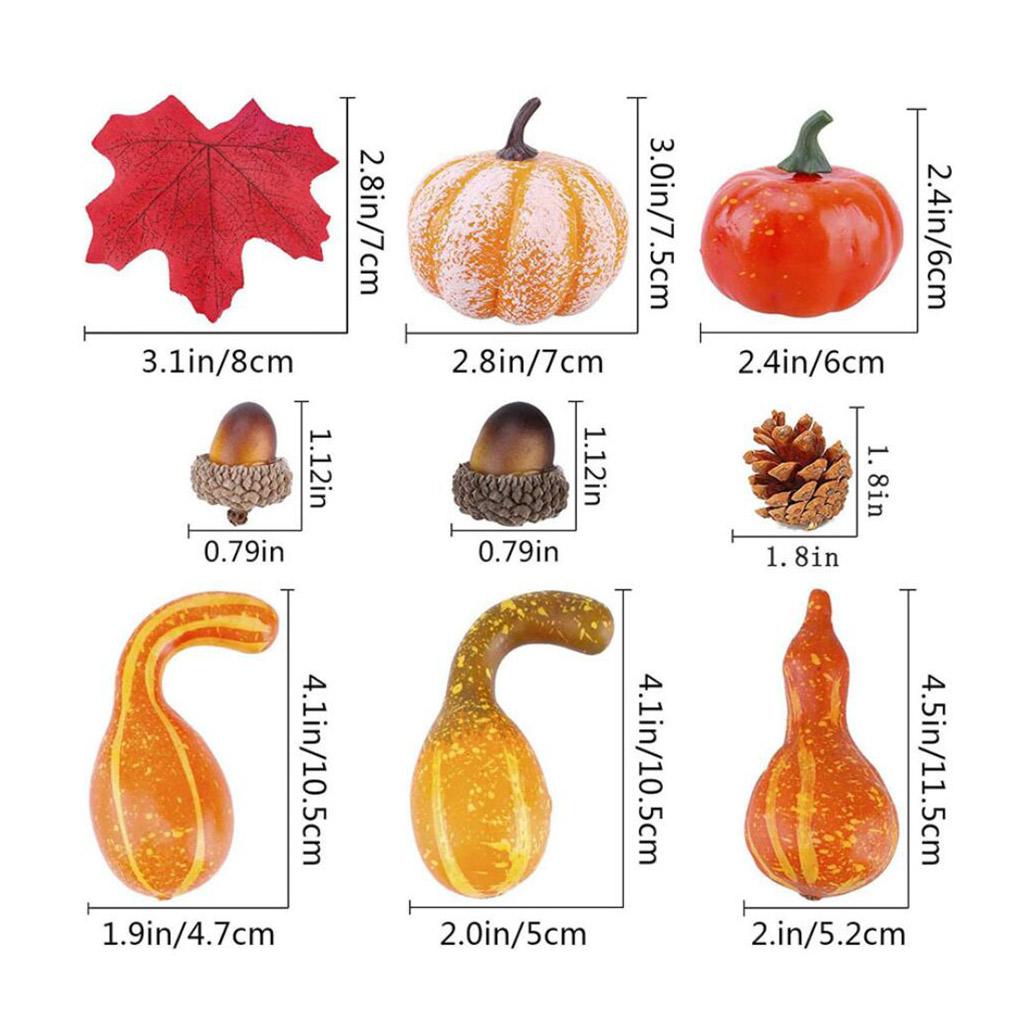 Decorazione Autunnale Raccolta, Zucca Mini Assortita, Pigne e Ghiande per Feste Festive di Halloween, Forniture per Decorazioni