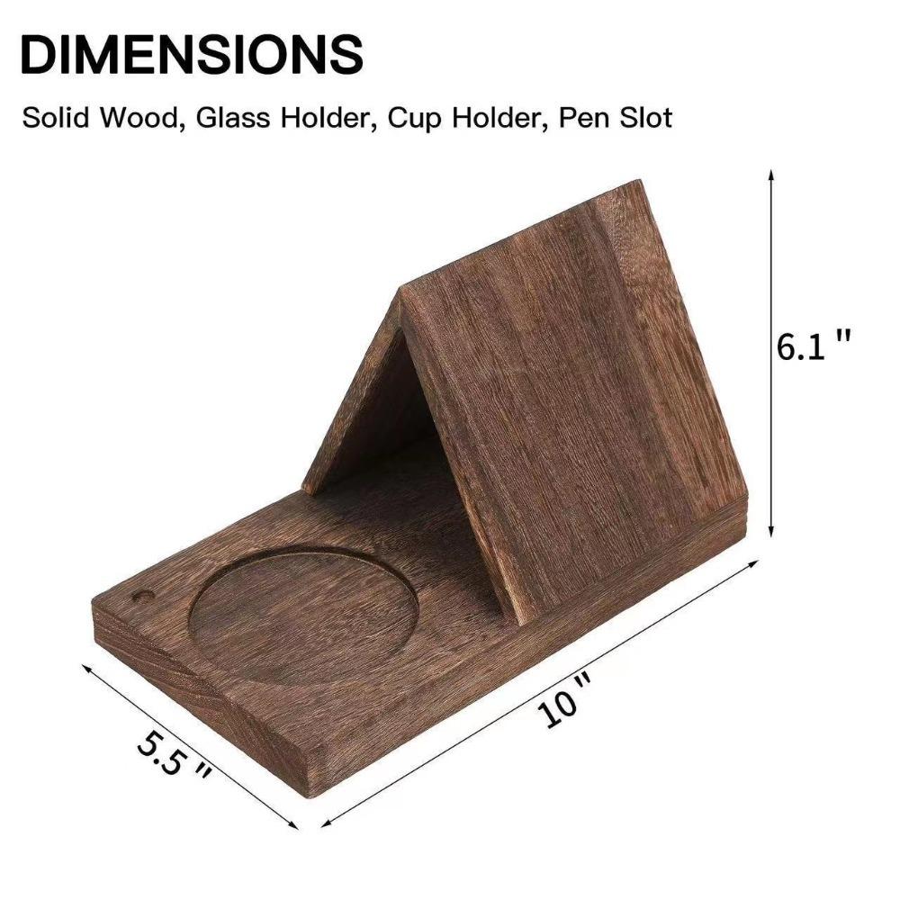 Portable 2 in 1 Wood Book Stand Reading Book Coffee Organizer Triangle Reading Stand Office