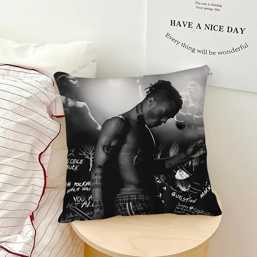 Singer XXXTentacion Rap Hip Hop Music Pillow Case Fashion Square Pillowcase Bedroom Sofa Room Ins Decoration Leisure Cushion