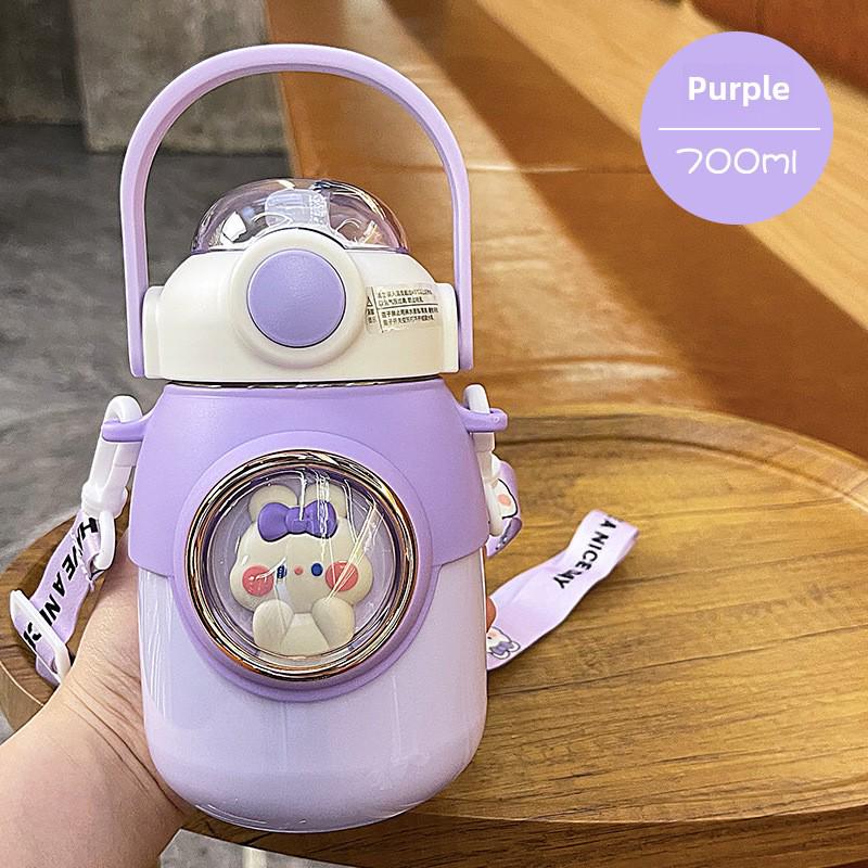 

Термос с рисунком большой емкости: Детская большая кружка для воды с трубочкой из нержавеющей стали 316 – высококачественный, портативный дизайн для студентов 700ML