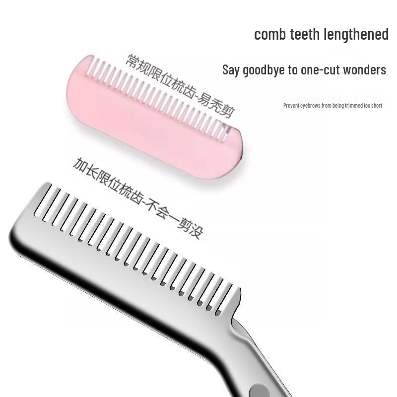 Stainless Steel Eyebrow Scissors & Comb Set with Eyebrow Shaver and Trimmer, Men's & Women's Eyebrow Shaping Kit