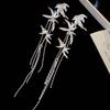 Chinese Ancient Style Bamboo Leaf Earrings Zinc Zinc Alloy Ear Jewelry Long Tassel Dangle Earrings  Party