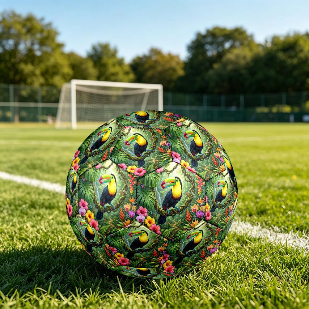 1pc Tropical Toucan Paradise Durable Size 5 Soccer Ball Professional Match Training Football Indoor &Outdoor Sports Ball p60143