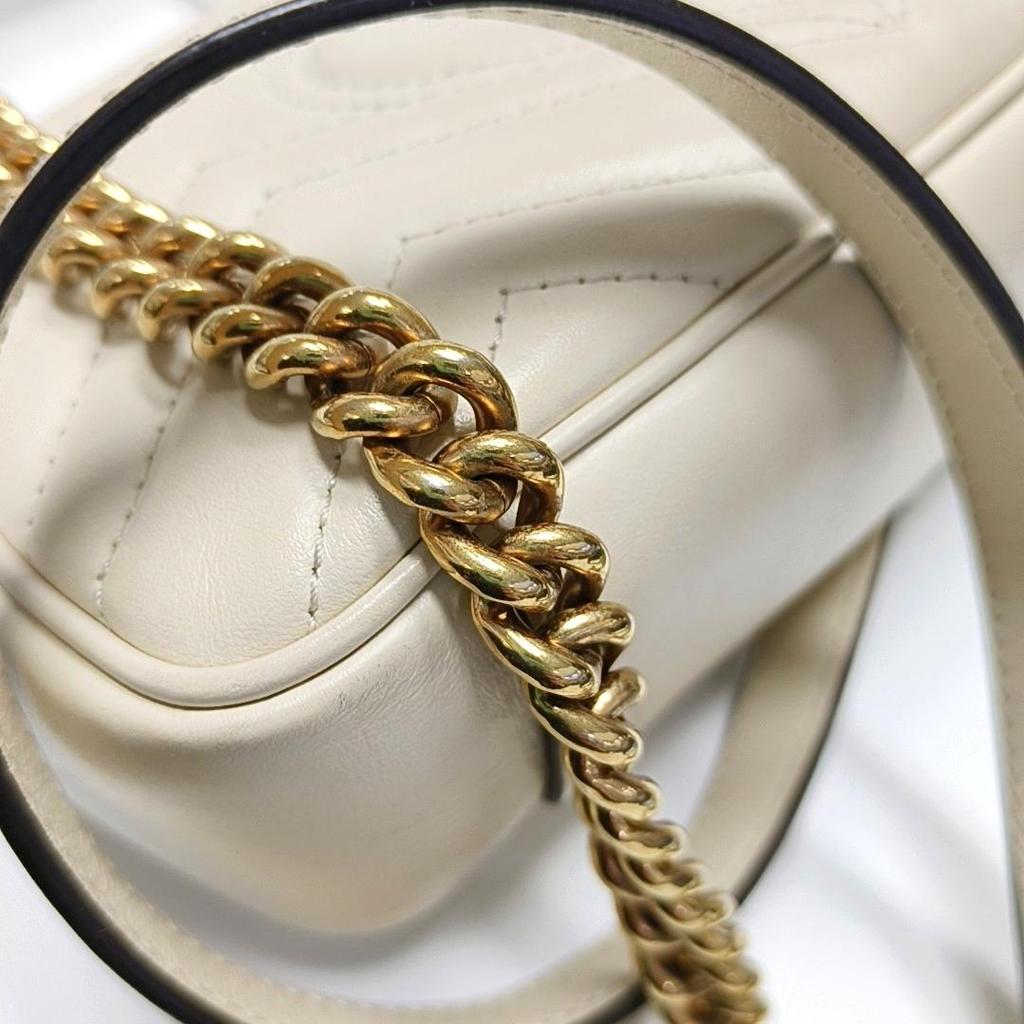 [Pre-Owned] Gucci GG Marmont Matelassé Mini Bag 'White' - Good #AX1QVC