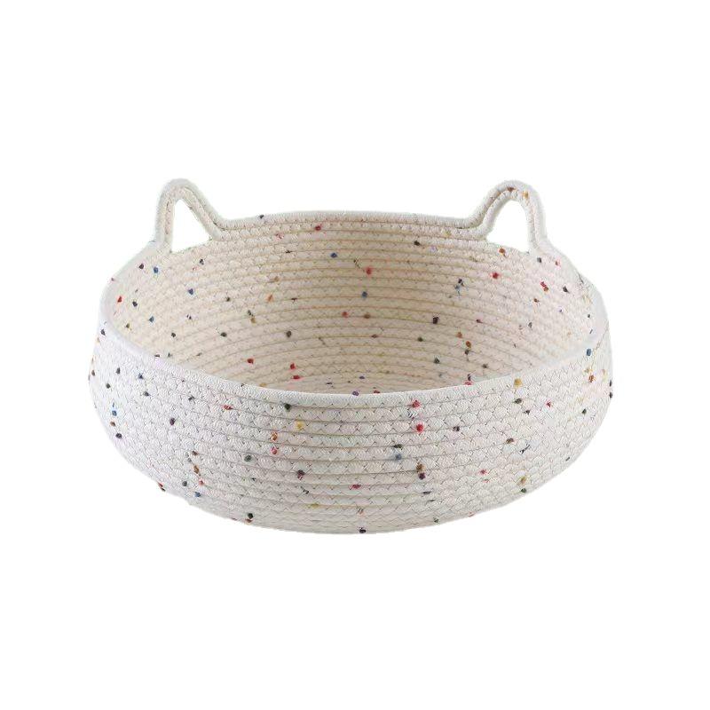 40CM Cat Bed Cotton Rope Weaving Pet Nest Cat Claw Grinding Board Comfortable Puppy House Large Dog Bed Pet Supplies