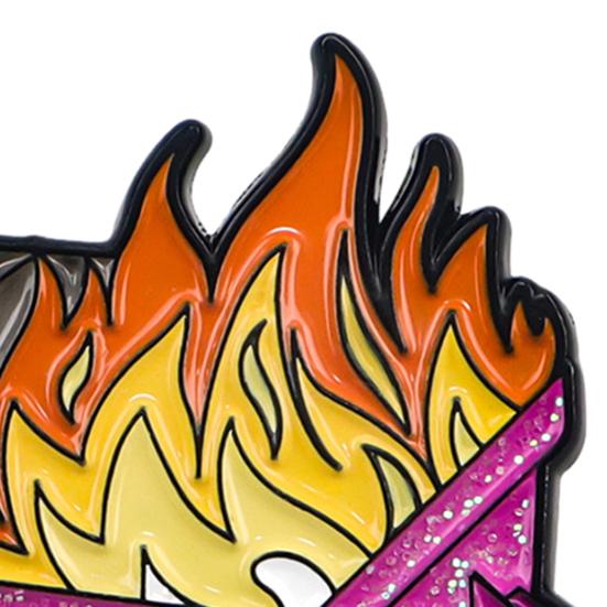 Dumpster Flame Pin Humorous Dumpster Flame Response Team Alloy Pin Hilarious Enamel Badge for Coworkers Team Leader