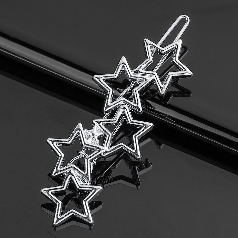 New Metal Geometric Love Heart Hair Clip Elegant Round Barrette for Women Girls Sweet Gold Hairpins Barrettes Hair Accessories