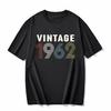 cotton  100% Men's And Women's Birthday Short Sleeve T-Shirt Digital Print 1960-1999 Pattern Congratulating Letter Tee Birthday