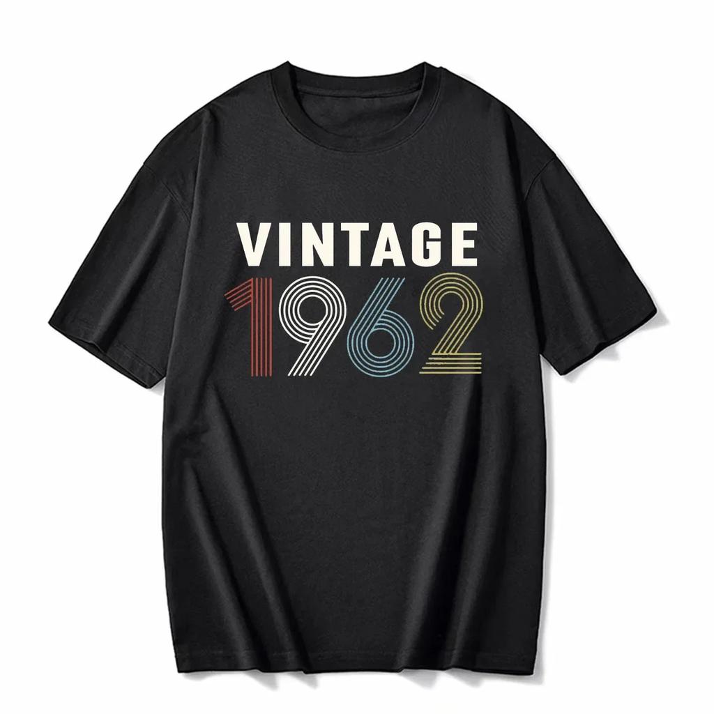 cotton 100% Men's And Women's Birthday Short Sleeve T-Shirt Digital Print 1960-1999 Pattern Congratulating Letter Tee Birthday