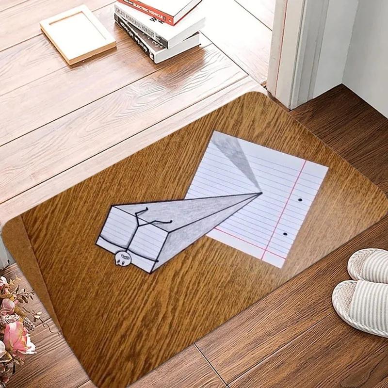 3D Illusion Printing Non-Slip Small Rug Waterproof Easy Clean Floor Mat for Indoor Outdoor Use Durable Home Decor Fashionable