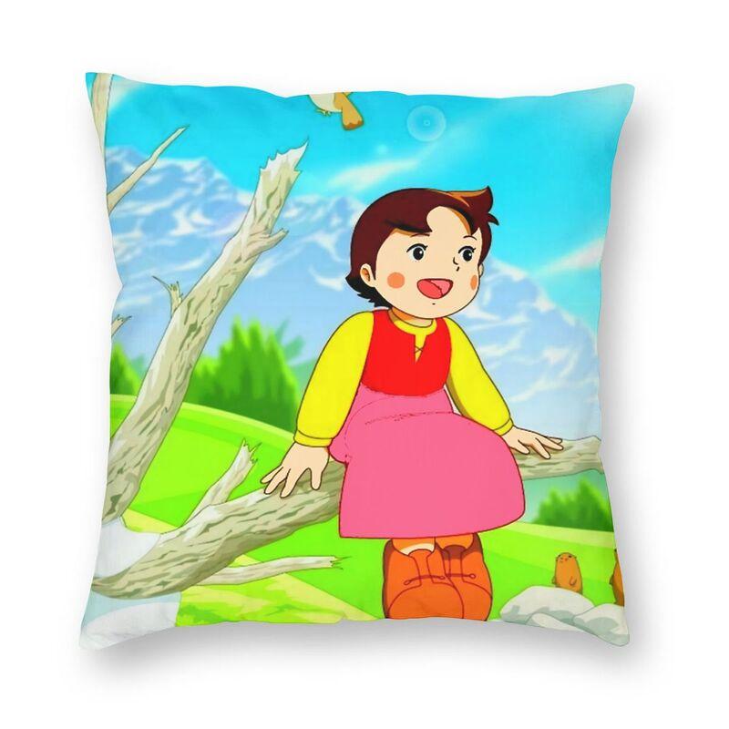 Lu Xika Chen Unisex Heidi Enjoys The Iandscape Cushion Cover Print Cartoons Alps Mountain Throw Pillow Case For Sofa Fashion Pillowcover Home Decor