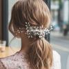 New Pearl Bridal Headdress Rhinestone Elegant Flower Insert Comb Head Jewelry Bridal Wedding